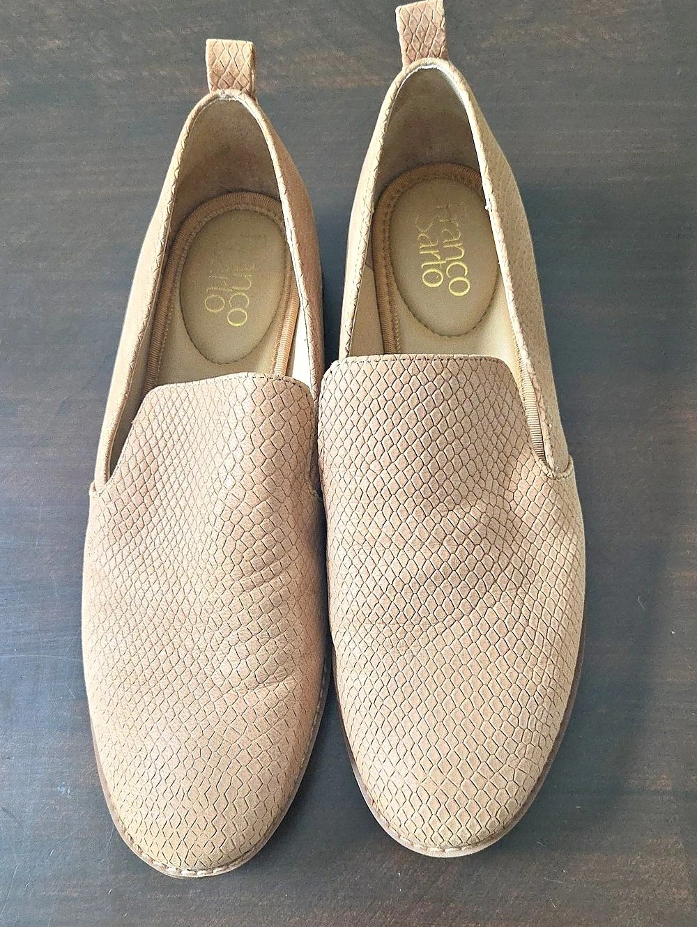 Franco Sarto Ailee Textured Loafers Cognac US 9.5 M